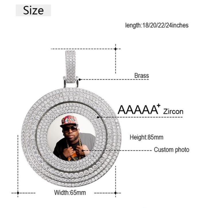 THE SPINNING MIND® - Custom Big Round Spinning Photo Pendant 