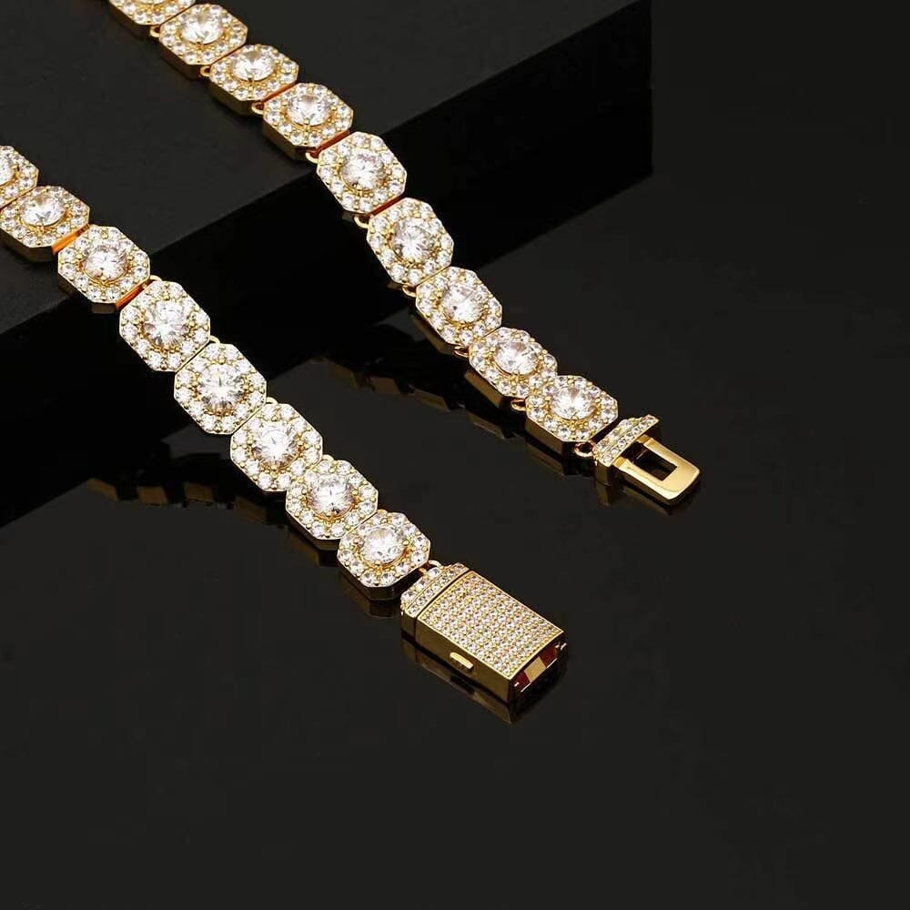 THE STAR CLUSTER® - 10mm Cluster Tennis Chain in 14K Gold 