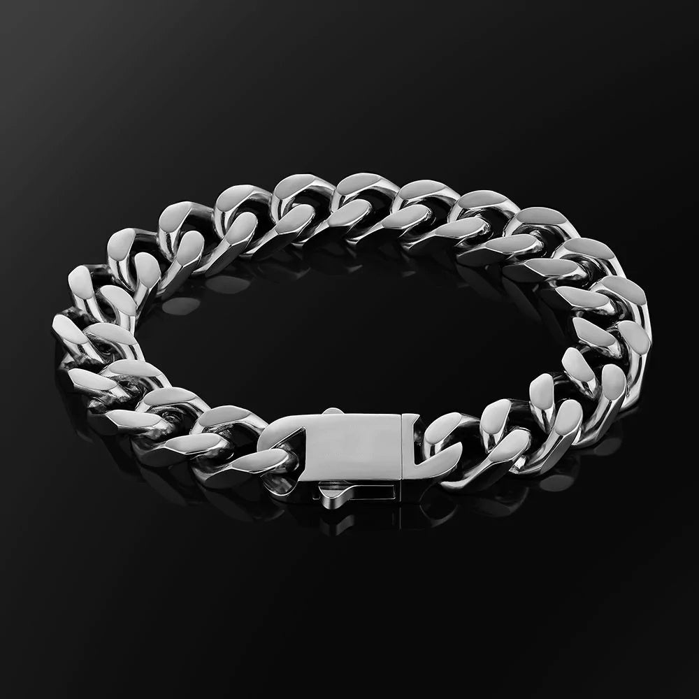 The Stormtrooper Ⅲ® - Curb Cuban Link Bracelet in Silver White Gold Bracelets 