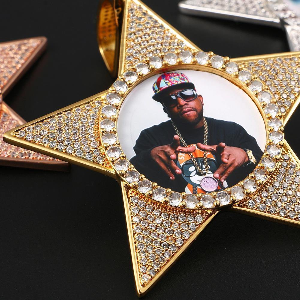 THE WALK OF FAME® - Custom Iced Out Star Photo Pendant 