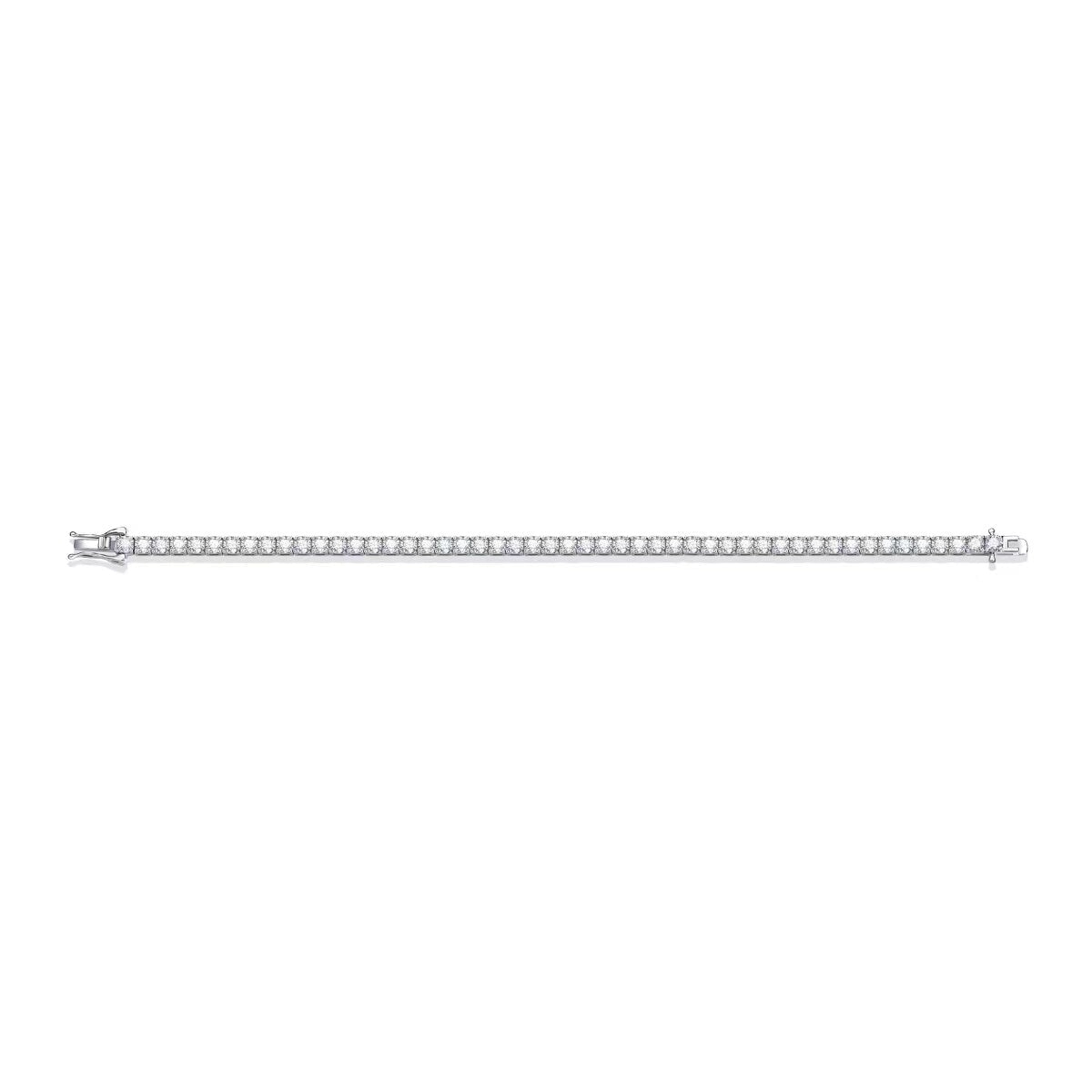 VVS1 Moissanite 925 Sterling Silver Tennis Bracelet in White Gold Bracelets 