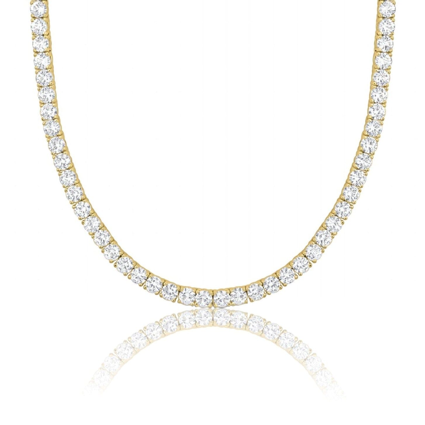 VVS1 Moissanite Diamond 925 Sterling Silver Tennis Chain in 18K Gold Necklaces 