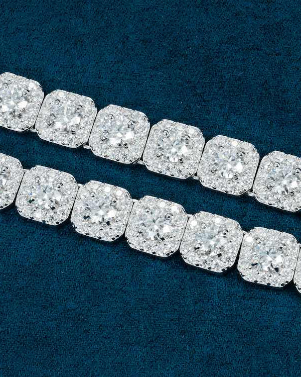 VVS1 Moissanite Diamond S925 Cluster Tennis Chain - 10mm Necklaces 