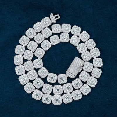 VVS1 Moissanite Diamond S925 Cluster Tennis Chain - 10mm Necklaces 